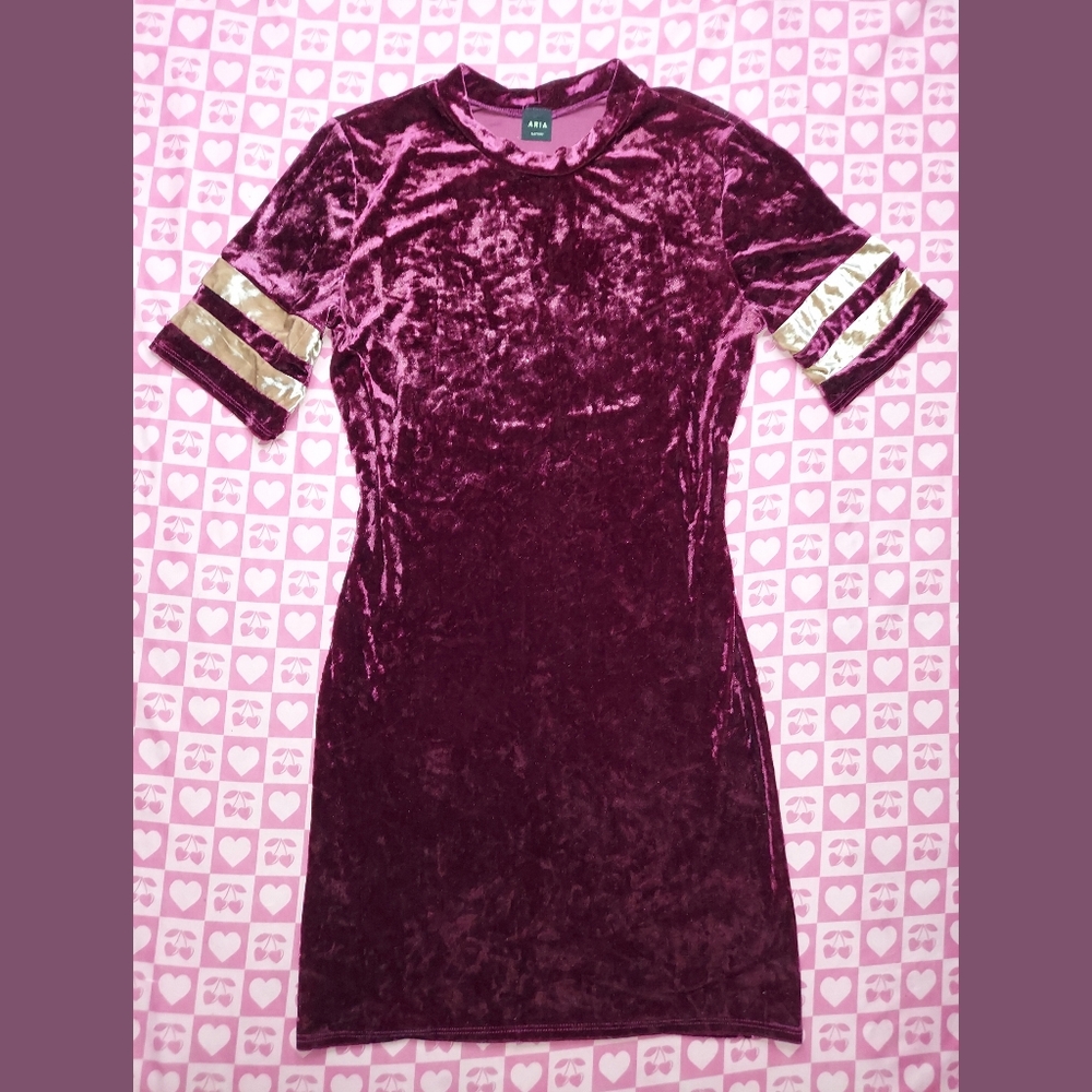 Y2K Burgundy velour sexy dress